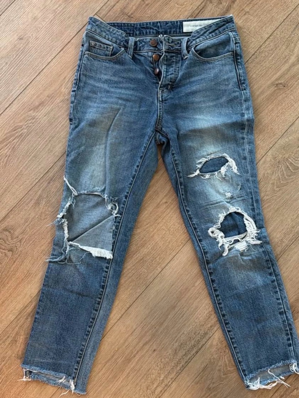 Treasure & Bond Distressed Blue Boyfriend Jeans